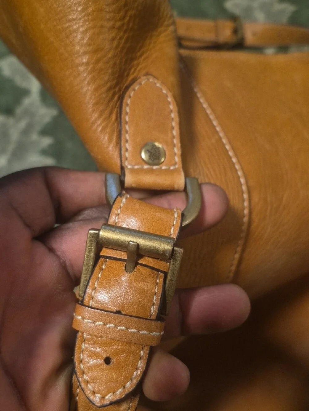 Leather Messenger Bag - Tan Shoulder Briefcase